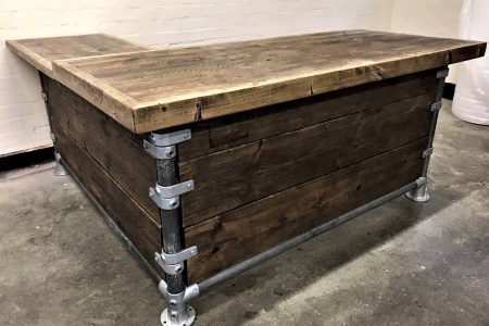 desk with 6 privacy panels