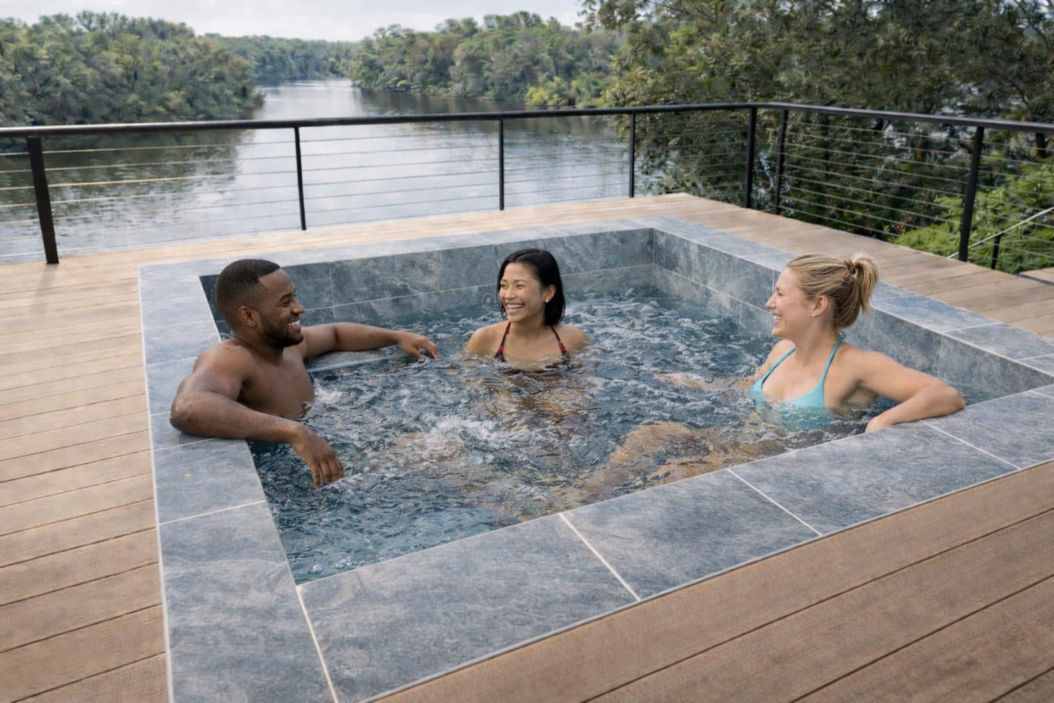 People enjoying a Bayto Spas