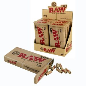 RAW PRE-ROLLED TIPS - TIN OF 100 - DISPLAY OF 6tins