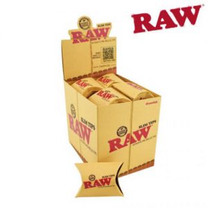 RAW Slim Pre-Rolled Unbleached Tips – 20 pcs Display