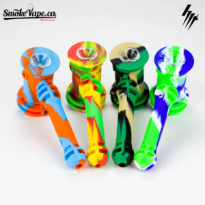 HIT 7" - Silicone Hammer Bubbler with Glass Bowl, Dabber and Wax Container