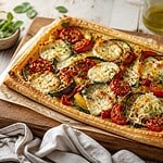 tarte croustillante mozzarella et legumes confits de cyril lignac