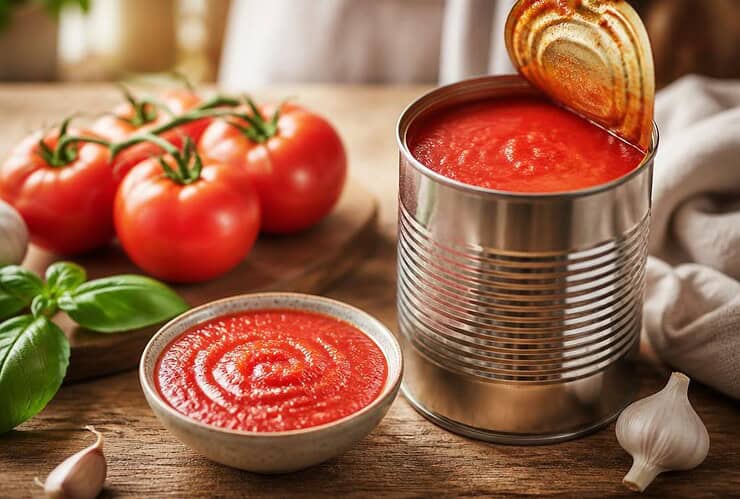 tomates en coulis en conserve