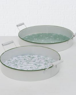 מגשים עגולים מפח דגם NATURE-סט 2 יחידות