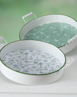 מגשים עגולים מפח דגם NATURE-סט 2 יחידות