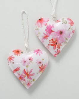 Set of 2 metal hearts model ROSELIA