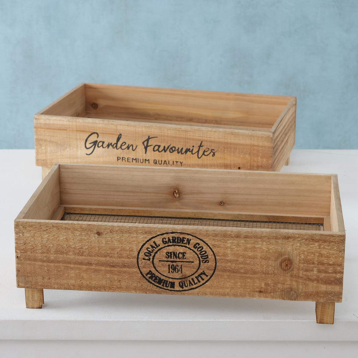 WOODEN CRATE/GARDEN FAVOURITES NET