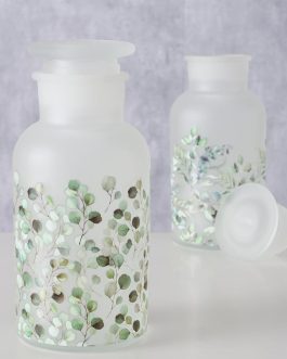 צנצנת זכוכית חלבית רטרו