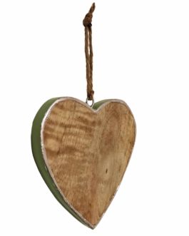 A wooden heart designed for hanging