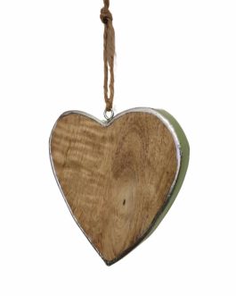 A wooden heart designed for hanging