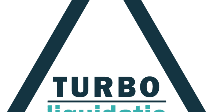 Logo van Turboliquidatie.nl, in driehoekvorm met merknaam in het midden.