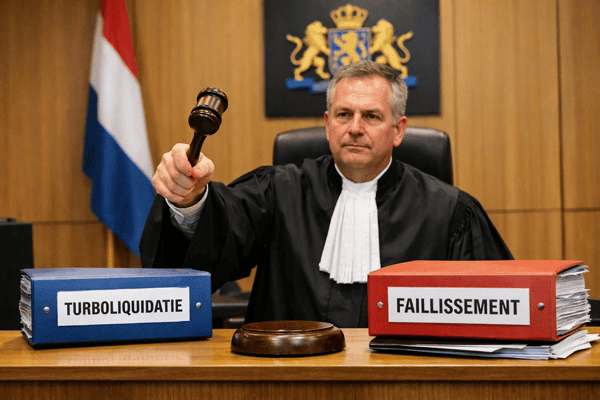 Rechter beeindigd zitting turboliquidatie