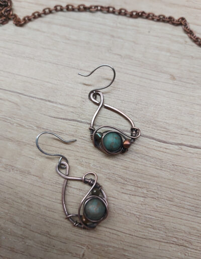 Náušnice s leptanými korálky