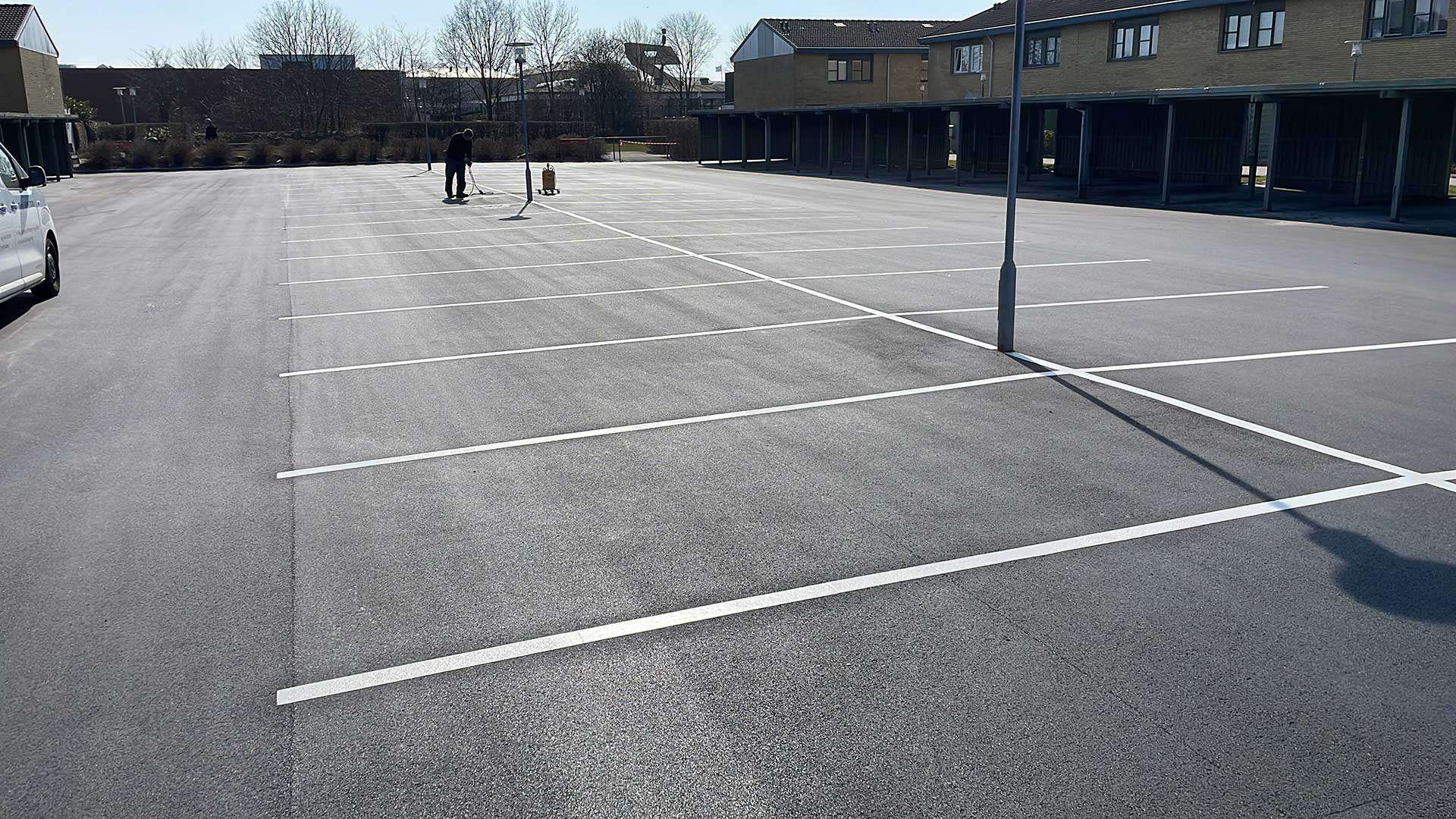 parkeringsbåse opmærket