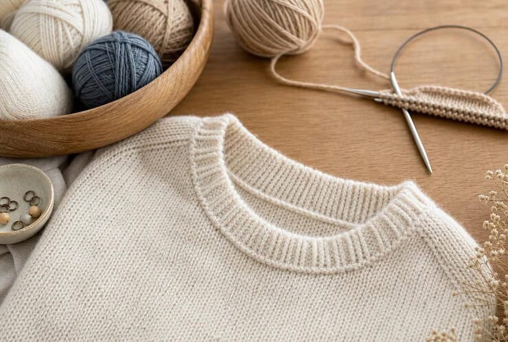 comment tricoter un col rond sans couture