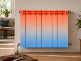 radiateur chaud en haut et froid en bas