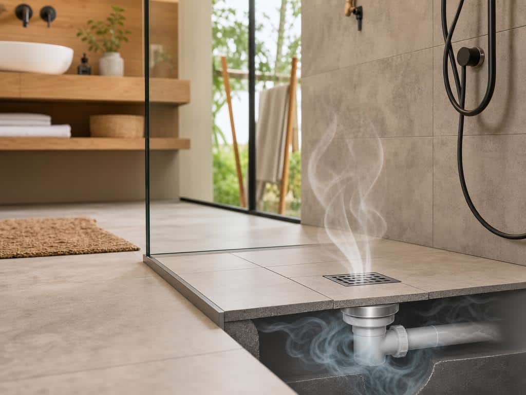 remontée odeur douche italienne