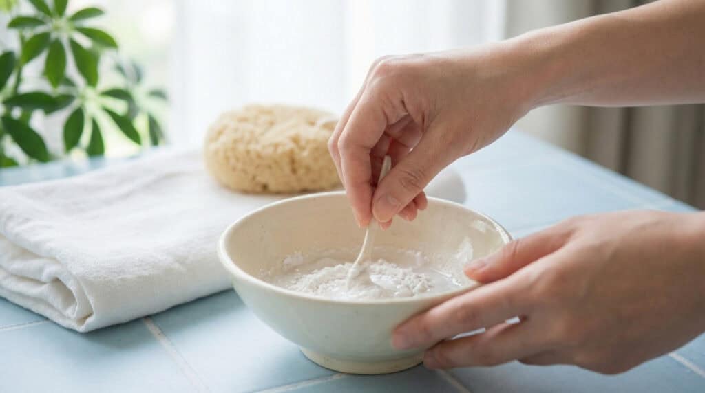 Masque de bicarbonate de soude sur la peau