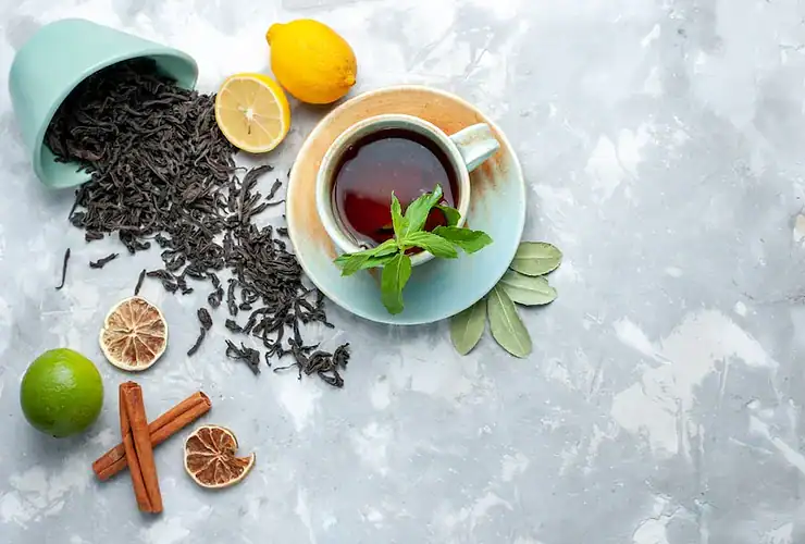 Thé à la menthe et peau