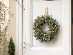 comment accrocher une couronne sur une porte en PVC