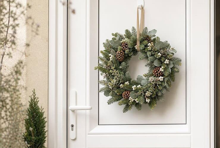 comment accrocher une couronne sur une porte en PVC