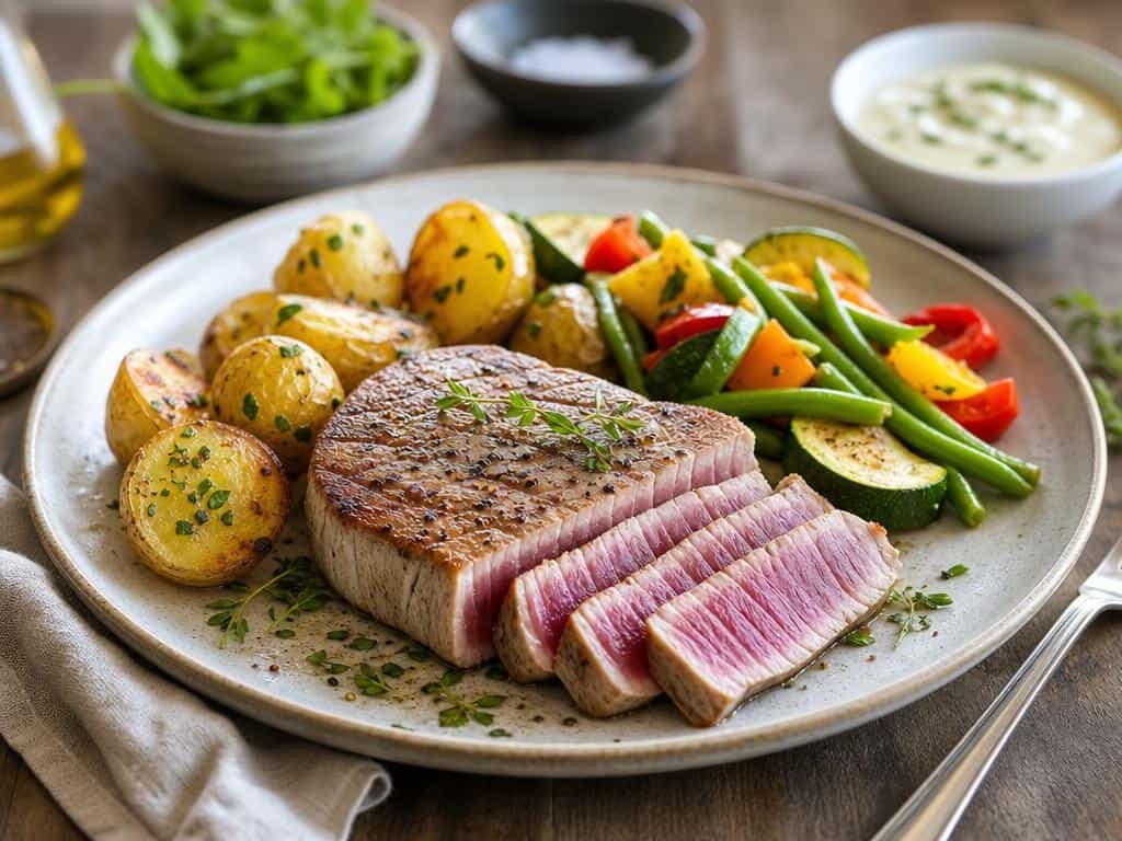 accompagnement steak de thon