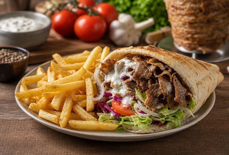 combien de calories dans un kebab frites