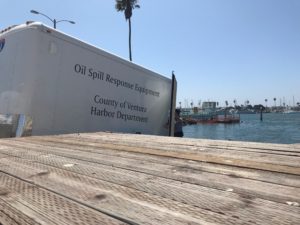 VCHP officers run drills with their oil spill response equipment trailer on the launch ramp