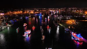 harbor parade of lights at night