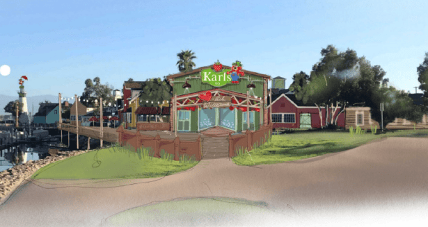 View of Karl's restaurant and surrounding attractions at Channel Islands Harbor.