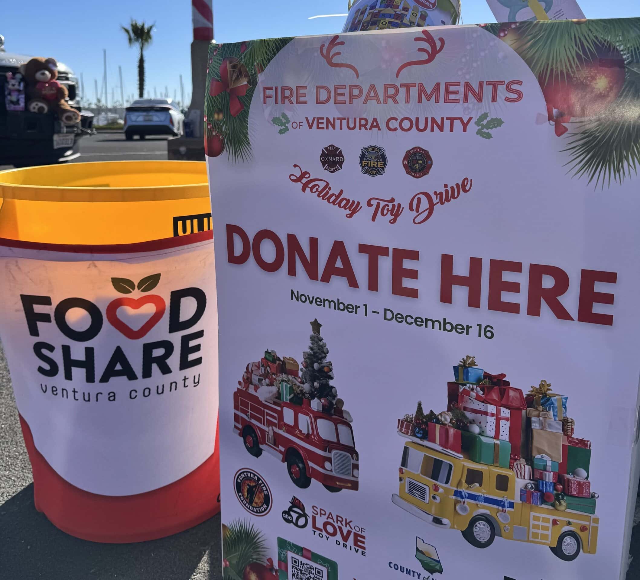 Fire Departments Ventura County holiday toy donation collection.