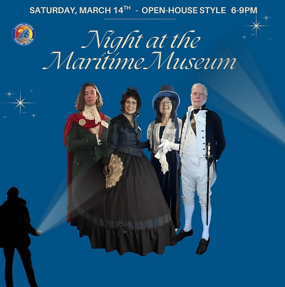 Night at the Channel Islands Maritime Museum with historical reenactors.
