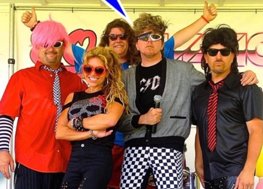 Group of musicians performing at Channel Islands Harbor event in California.