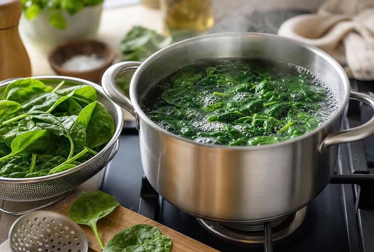 temps de cuisson épinards frais à l'eau
