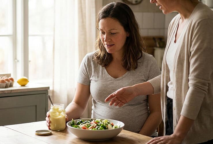 Mayonnaise industrielle en étant enceinte