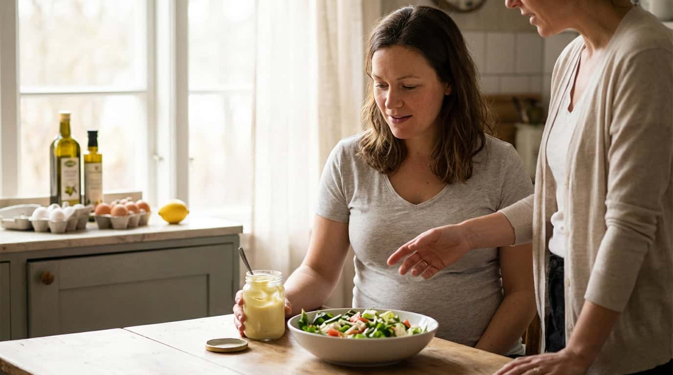 Mayonnaise industrielle en étant enceinte