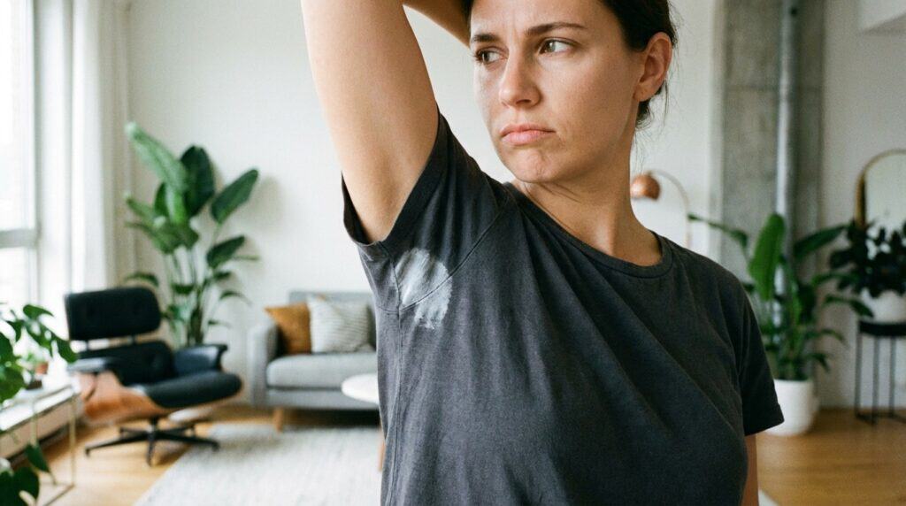Pourquoi vos vêtements durcissent sous les bras (et comment y remédier) 2 Pourquoi vos vêtements durcissent sous les bras 1