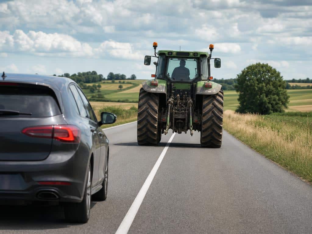 peut on doubler un tracteur sur une ligne blanche