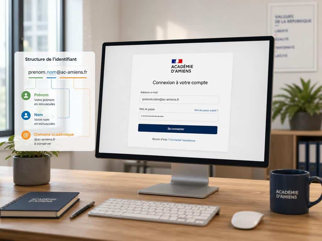 Écran d'ordinateur affichant l'interface de connexion à l'intranet académique