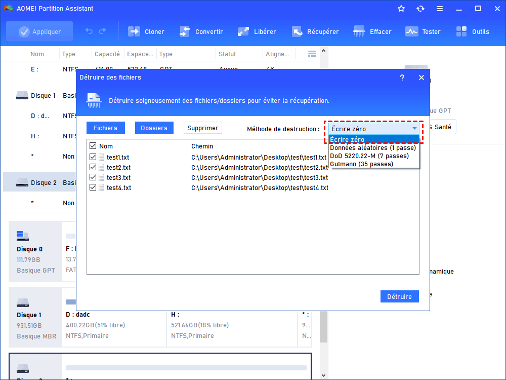 vous devez disposer des droits d'administrateur pour supprimer ce dossier