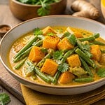 curry de butternut et haricots verts fid