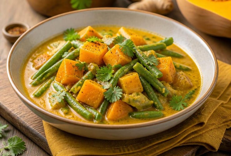curry de butternut et haricots verts fid