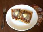 gluten-free pumpkin waffles with cream cheese syrup