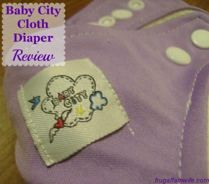 Image shows a close up of a cloth diaper with the text "Baby City Cloth Diaper Review"
