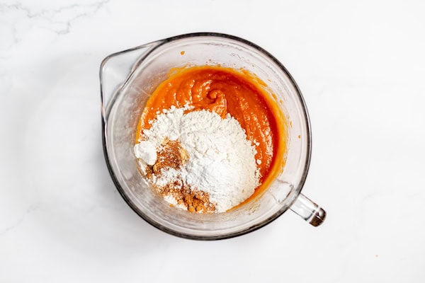 gluten free dry ingredients ready to mix into pumpkin