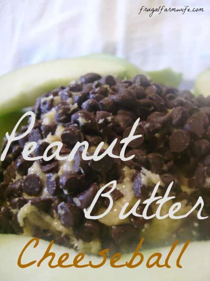 Image shows a close up of a peanut butter cheeseball