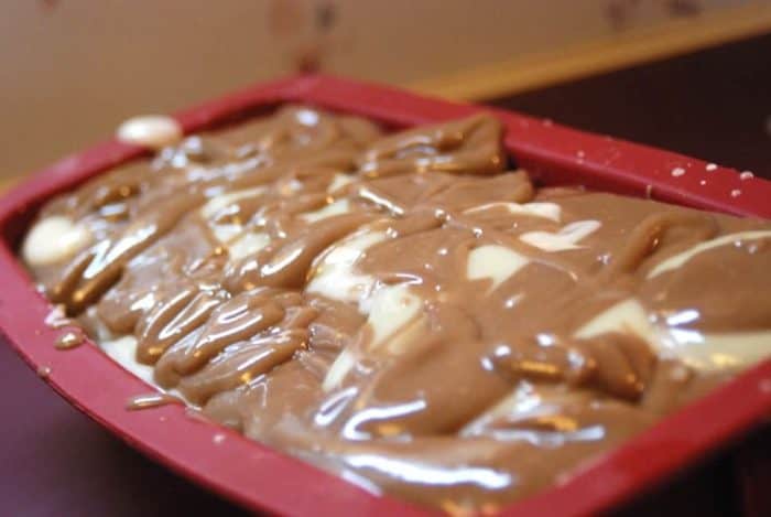 Photo shows what soap at trace should appear, like a pudding mixture