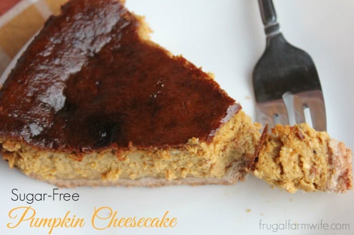 Image shows a fork next to a piece of pumpkin cheesecake