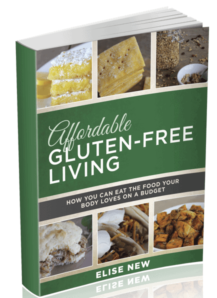 Image shows a copy of the book "Affordable Gluten-Free Living"
