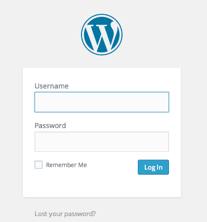 Image shows the login page for WordPress